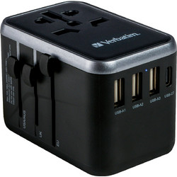 Verbatim - Universal Travel Adapter UTA-04 PD61W-QC - 3xUSB - 2xType-C - Electronics