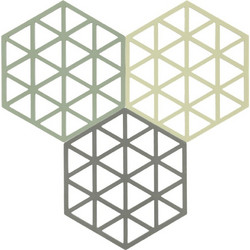 Σουπλά Triangles 32708 Για Ζεστά Σκεύη (Σετ 3τμχ) 16x14cm Rosemary-Matcha-Olive Taupe Zone Denmark Σιλικόνη