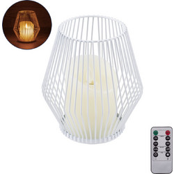GloboStar(R) CANDLE 76488 Διακοσμητικό Realistic Κερί με LED Εφέ Κινούμενης Φλόγας - Μπαταρίας 2 x AA (Δεν Συμπεριλαμβάνονται) & Ασύρματο Χειριστήριο IR Θερμό Λευκό 2700K Dimmable Λευκό Φ14 x Υ16cm