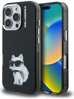 Karl Lagerfeld IML Aquarelle Choupette & Logo Θήκη Black (iPhone 16 Pro Max)