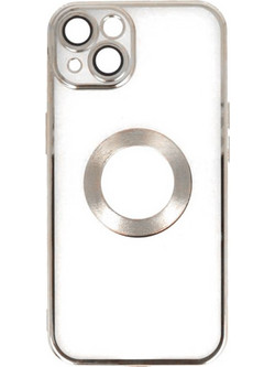 Θήκη Σιλικόνης Διάφανη με Πλαίσιο για iPhone 15 Plus, διάφανη/ασημί