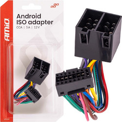Amio - Αντάπτορας Ραδιοφώνου Android σε ISO 12V έως 5A - CCA, Για Συστήματα Multimedia Αυτοκινήτου - 1 τεμ. (04442/AM)
