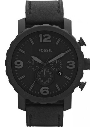 Fossil Nate Ανδρικό Ρολόι με Μαύρο Δερμάτινο Λουράκι JR1354