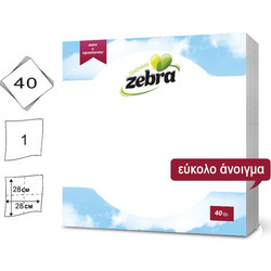 Σετ 40 λευκές χαρτοπετσέτες 28x28cm