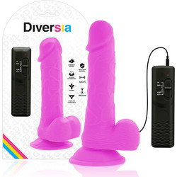 Diversia Flexible Vibrating Ρεαλιστικός Δονητής για Ζευγάρια με Τηλεχειριστήριο 20.5cm Μωβ