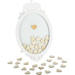 ΚΑΔΡΟ ΕΥΧΩΝ 40 x 24 cm + 40 ΞΎΛΙΝΕΣ ΚΑΡΔΙΕΣ 3.5 cm Beauty Home