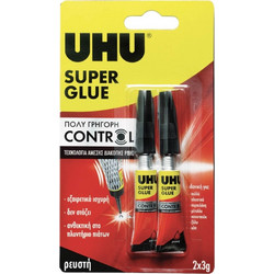 Κόλλα UHU ρευστή ΡΕΥΣΤΗ SUPER GLUE CONTROL BLISTER 2Τ 3gr 7006870