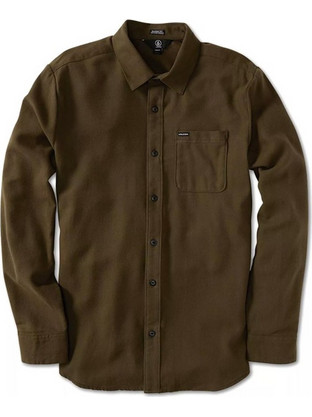 Volcom Ανδρικό Πουκάμισο Μακρυμάνικο Caden Solid Brown
