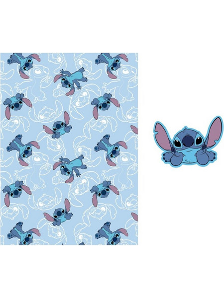 Disney Lilo and Stitch On The Belly fleece blanket and shaped pillow set