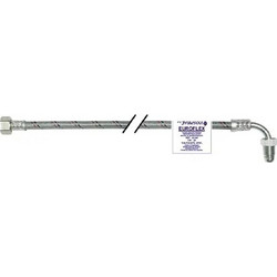 Σπιράλ Σύνδεσης EUROFLEX Acciaio Θηλ. - Αρσ. 3/8'' x 1/4'' Inox Γωνία 80cm για Καυστήρες (30-0252)