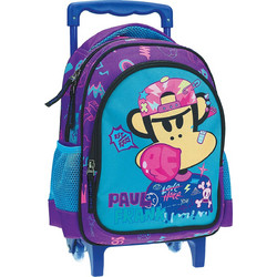 Back Me UP Paul Frank Bubble Σχολική Τσάντα Τρόλεϊ Νηπιαγωγείου Μπλε Μωβ 346-80072