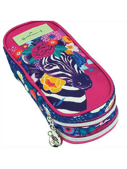 Hallmark Zebra Κασετίνα με 2 Θήκες Ροζ 333-24141