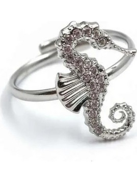 Sea horse ring silver