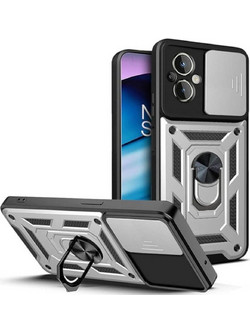 Bodycell Armor Slide Cover Case Θήκη Silver (Realme C67 4G)
