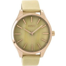 Oozoo Timepieces Γυναικείο Ρολόι με Μπεζ Δερμάτινο Λουράκι C9500