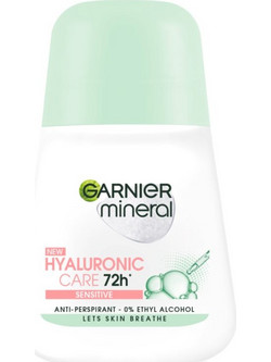 Garnier Mineral Hyaluronic Care 0% Alcohol 72h Roll-On 50ml