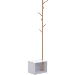 HOMCOM Ξύλινος Καλόγερος με 1 Ράφι 40 x 30 x 180 cm 831-224
