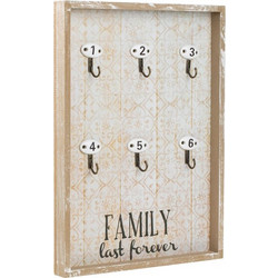 Κλειδοθήκη Ξύλινη Brushed Family 6 Γάντζοι 26x35cm