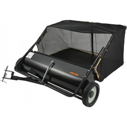 Σκούπα γκαζόν VEVOR Tow Back Lawn, Σκούπα γκαζόν 111,7 cm με τράβηγμα, Συλλέκτης φύλλων και χόρτου μεγάλης χωρητικότητας 25 κυβικών ποδιών, Σούπα κήπου βαρέως τύπου με ρυθμιζόμενο ύψος σάρωσης για αυλ