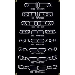 Σημαία διακοσμητική BMW OLD-NEW flag Decor 60x90cm - Μαύρο