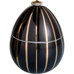 Vila Hermanos Αρωματικό Κερί Egg Kεραμικό Μαύρο Ρίγες Χρυσού 18 Kαρατίων (220gr)