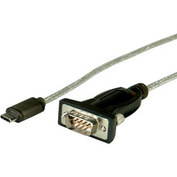 ROLINE Converter Cable USB Type C to Serial, black, 1.8 m