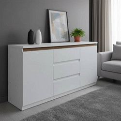 Μπουφές Chiemo pakoworld σε φυσική απόχρωση 160x40x93.6εκ