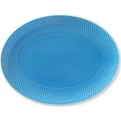 Lyngby Porcelaen - Rhombe Color Oval Serving Dish - 28.5x21.5 cm -Blue