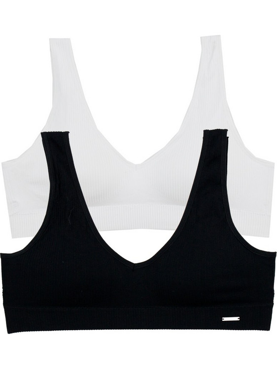 2 Pack μπουστάκι Everyday Flex μαύρο-λευκό