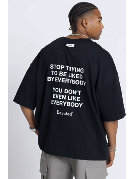 DEVOTED - Ανδρικό oversized t-shirt - Μαύρο 55031B