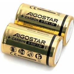 Μπαταρίες R20 D 1.5V 2τμχ 5000mAh Aigostar