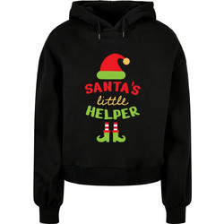 Ladies Christmas Santa's Little Helper Hoody black