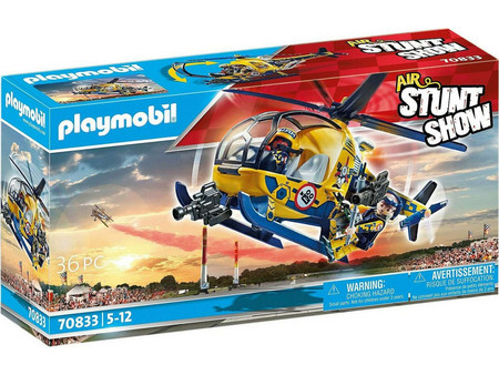 Playmobil Air Stunt Show Ελικόπτερο με Κινηματογραφικό Συνεργείο για 5-12 Ετών 70833
