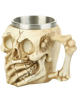 3D Κούπα Μπύρας από Ανοξείδωτο + Ρητίνη 450ml Μεσαιωνική Skull and Bones