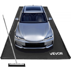 Πατάκι συγκράτησης VEVOR, 2,4 x 5,5 m, Αντιολισθητικό πατάκι δαπέδου γκαράζ PVC με σκούπα καθαρισμού, Βαρέως τύπου, Ανθεκτική αδιάβροχη προστασία συγκράτησης από χιόνι, βροχή και λάσπη για χώρους στάθ