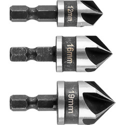 GRAPHITE Φρέζες 12, 16, 19mm σετ 3τεμ 54T423