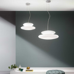 Ondaluce Pagoda 50 White Κρεμαστό Φωτιστικό Οροφής Μονόφωτο E27 Λευκό
