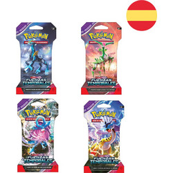 Spanish Pokemon Scarlet & Purple Temporary Forces collectible card game envelope