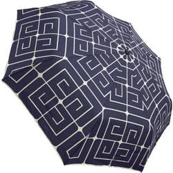 Ομπρέλα βροχής γυναικεία σπαστή 5s απλή R59cm polyester logo print GUY LAROCHE - Μπλε