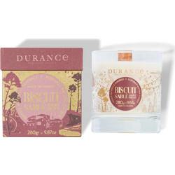Durance Candle Biscuit Sable Χριστουγεννιάτικο φυτικό κερί με άρωμα μπισκότο και ξύλινο φυτίλι 280 gr