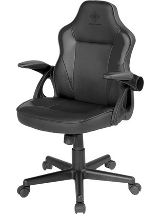 Deltaco Junior DC120 Καρέκλα Gaming Δερματίνης με Ρυθμιζόμενα Μπράτσα Μαύρη GAM-130