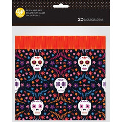 Σακούλα Halloween Κρανία Ημέρα των νεκρών με κλιπ 17x20cm x20