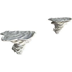 Ράφια Τοίχου Mushroom (Σετ 2Τμχ) 727FRN1124 19x11,5x15,5/11,5x7x9cm White