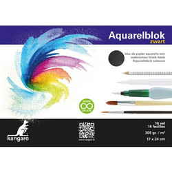 Μπλοκ Ακουαρέλλας Kangaro Black 17x24cm 300gr 16 Φύλλα
