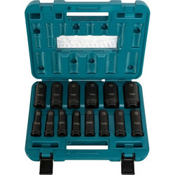 Makita Impact Socket Set, 14 pcs 1/2 Im.Blk