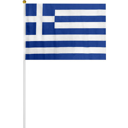 Σημαία Ελληνική Πάνινη 32x45cm με Πλαστική Λαβή 60cm - 12 Τεμάχια