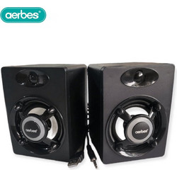 Aerbes AB-Q337 Ηχεία Υπολογιστή 2.0 3W με RGB Φωτισμό Black