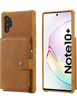 Θήκη για Galaxy Note 10 Plus με Λουρί, Κάρτες & Στήριξη (Καφέ) (OEM)