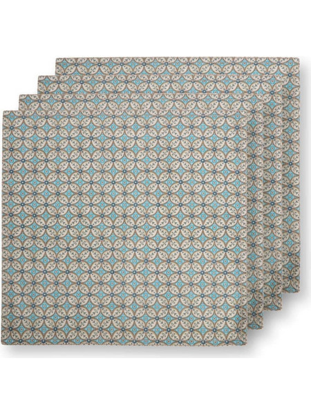 PIP STUDIO - ΣΕΤ/4 ΠΕΤΣΕΤΕΣ ΚΟΥΖΙΝΑΣ BLOOMING TALES KHAKI- BLUE 40cm x 40cm