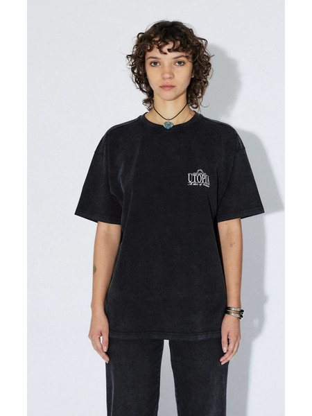 Dr. Denim Trooper Tee Unisex Κοντομάνικη Μπλούζα Cotton Relaxed Fit - Washed Black Utopia 2411115-BG4-004